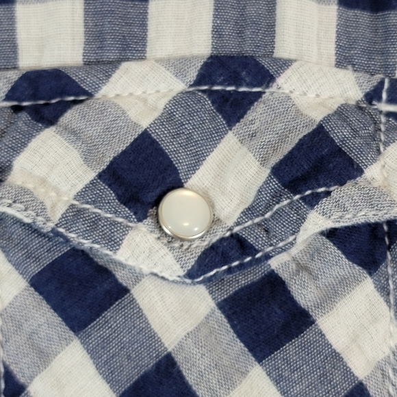 Pearl-Snap Vanilla Star Blue Flannel - Picture 6 of 8